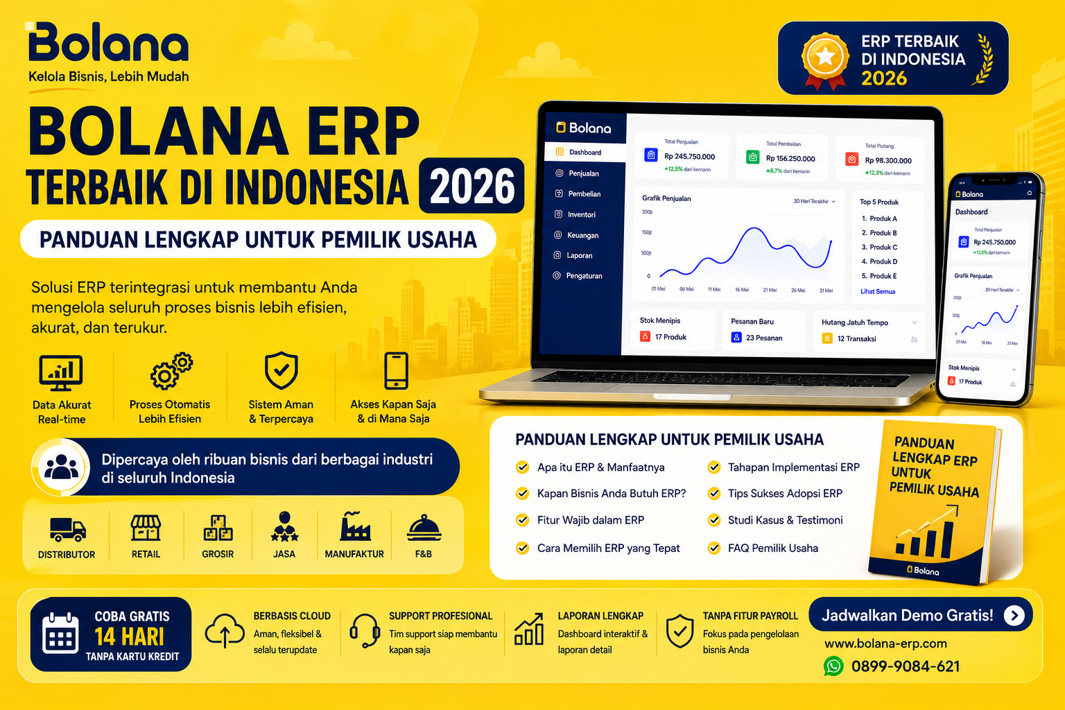 Bolana ERP Terbaik di Indonesia 2026: Panduan Lengkap untuk Pemilik Usaha