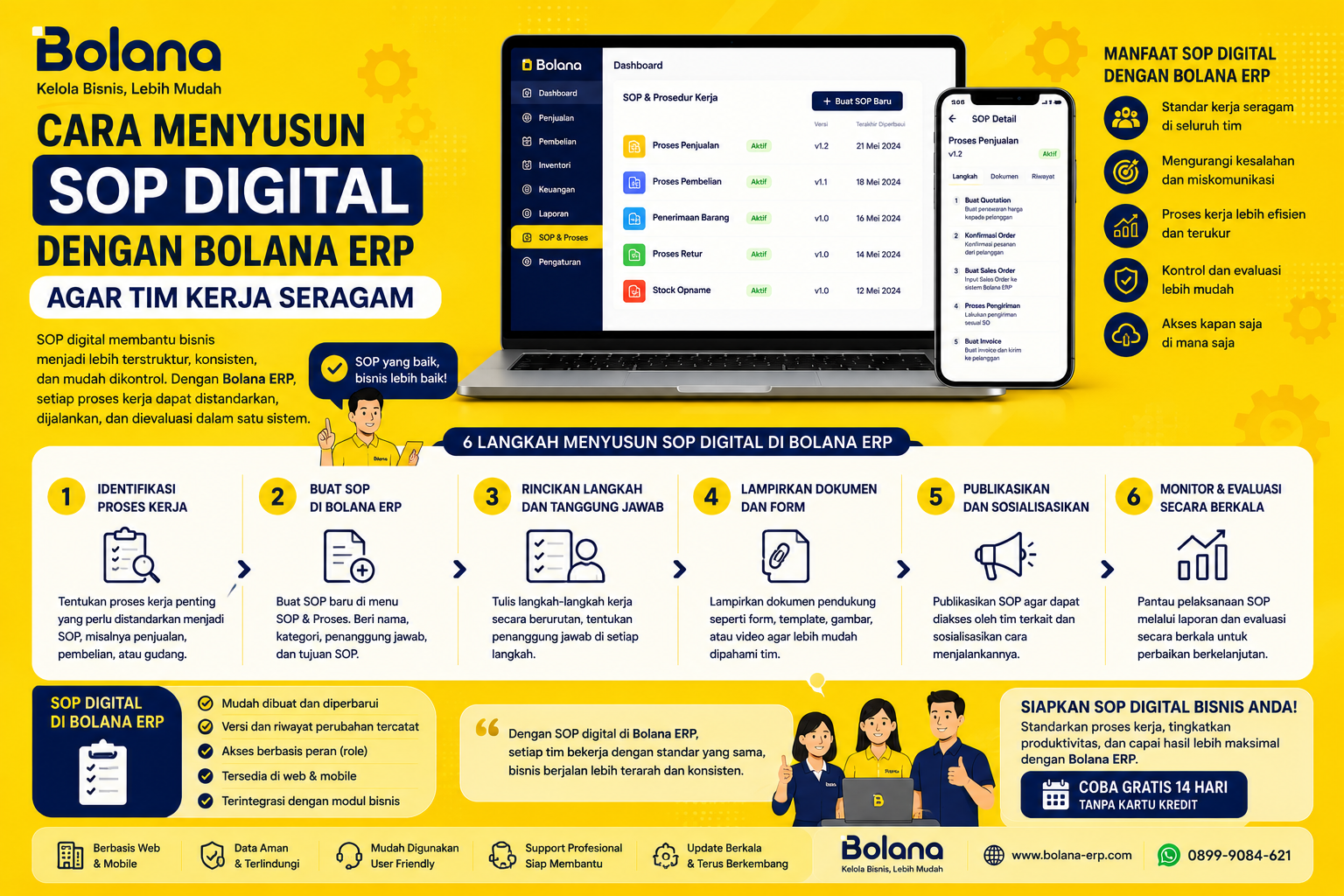 Cara Menyusun SOP Digital dengan Bolana ERP agar Tim Kerja Seragam
